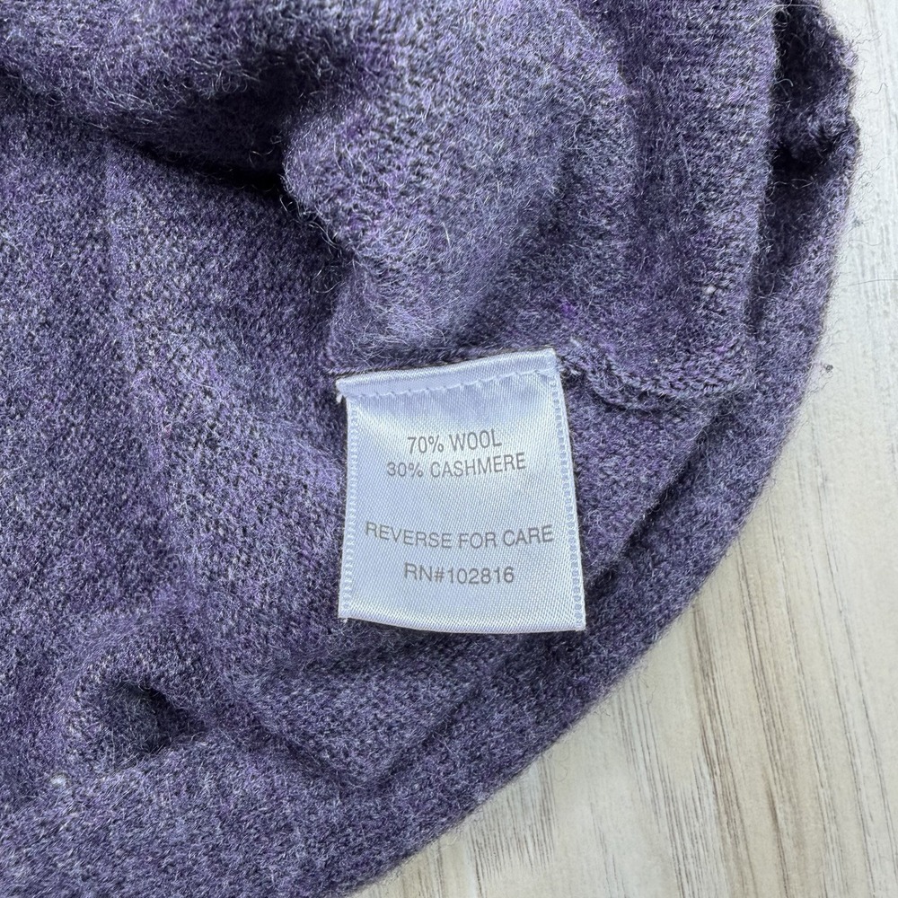 Garnet Hill Women's Oversized Turtleneck Cashmere Wool Sweater Purple Small - Picture 6 of 14